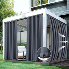 HolidayIdeas front view of four grey panels showing clean styling and coverage