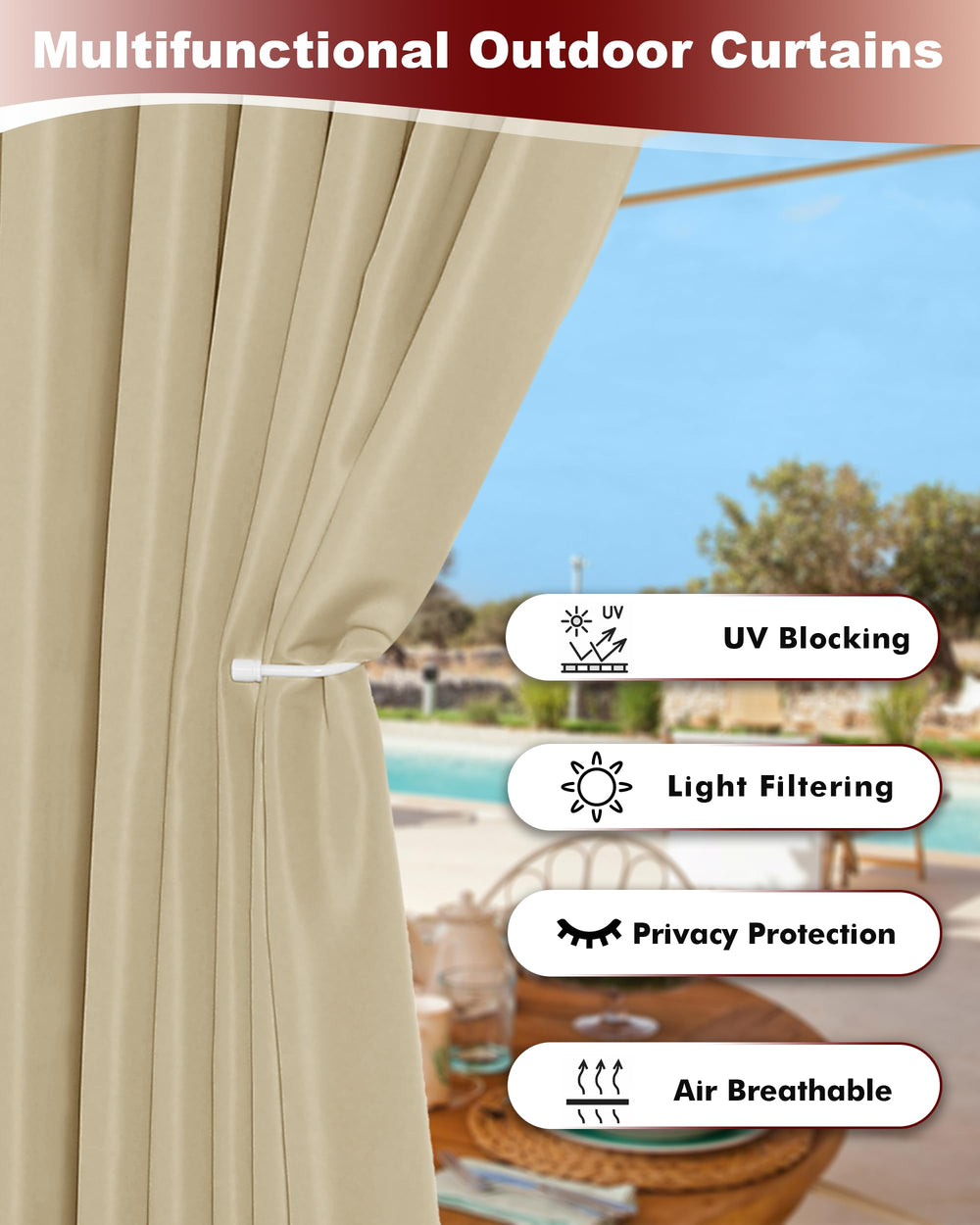 HolidayIdeas metal grommet detail for easy hanging and smooth operation