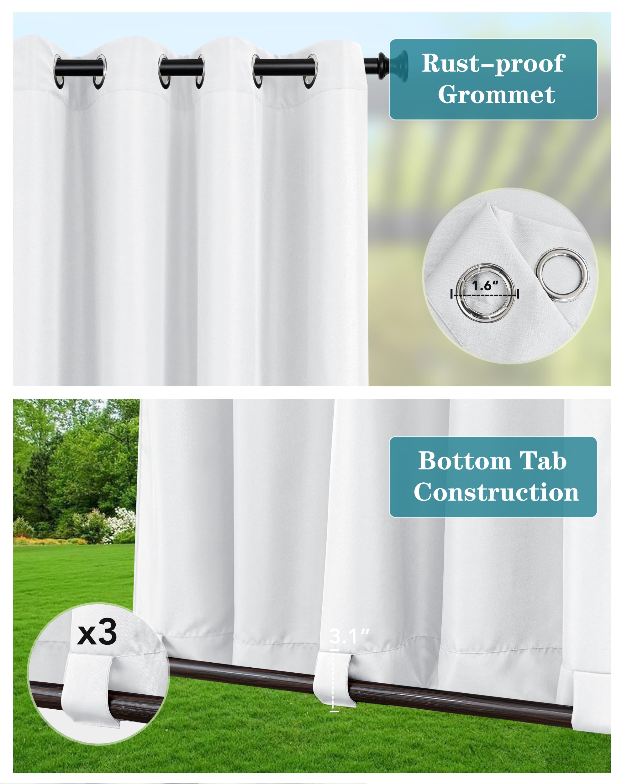 HolidayIdeas close-up stainless steel grommet showing durable fit and easy hanging