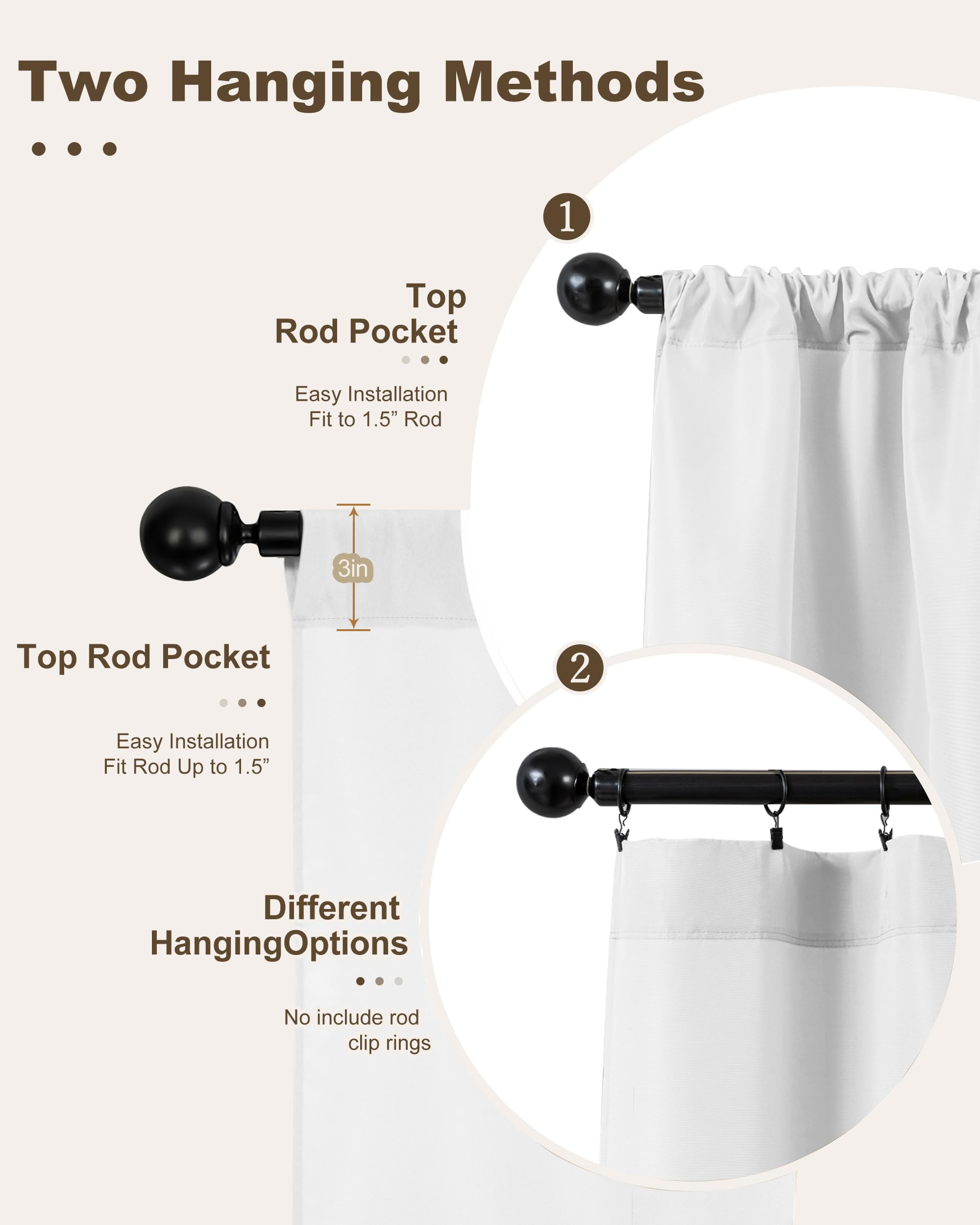 HolidayIdeas rod pocket detail demonstrating easy 3-inch pocket for standard outdoor curtain rods