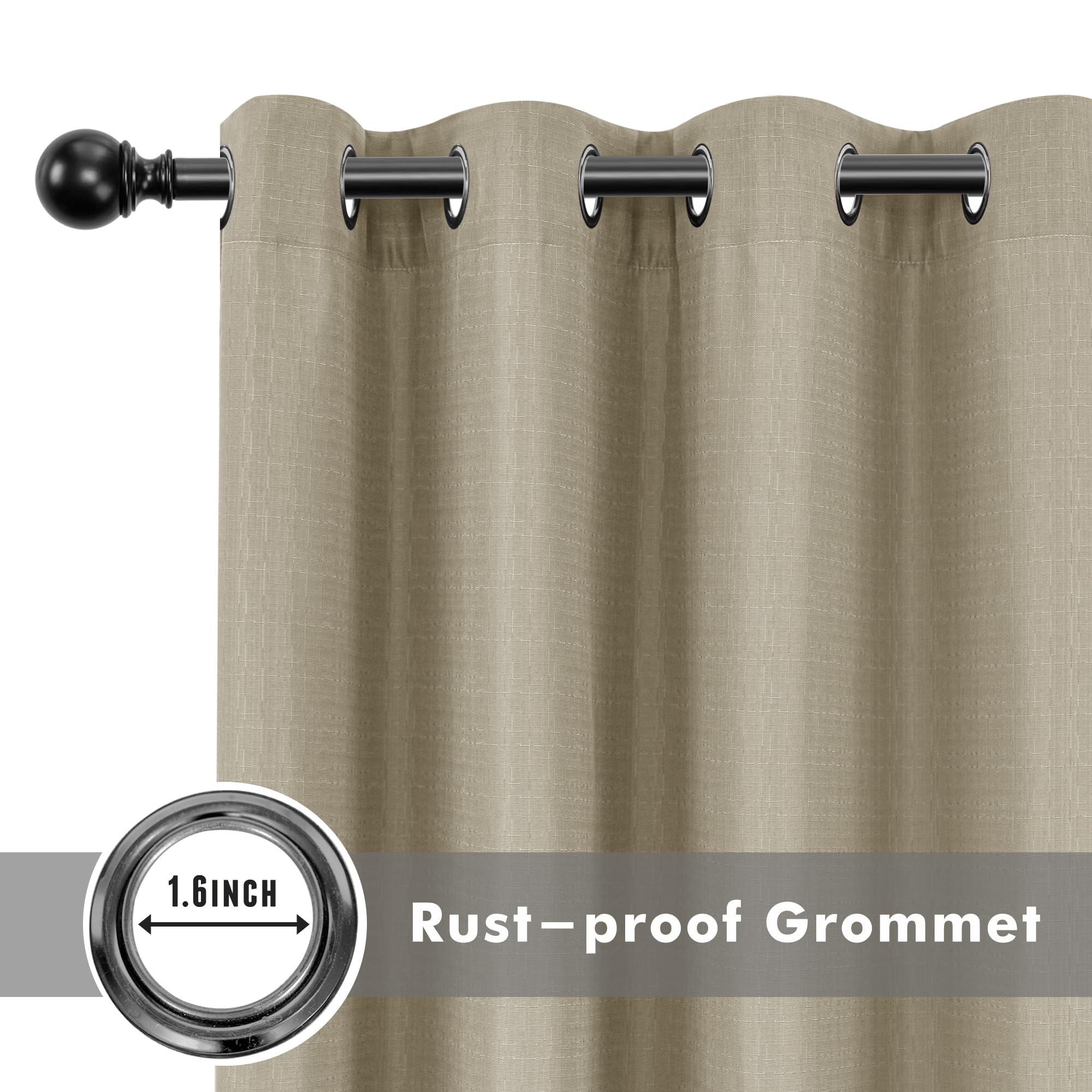 HolidayIdeas curtains hung on a patio rod providing shade and privacy benefit