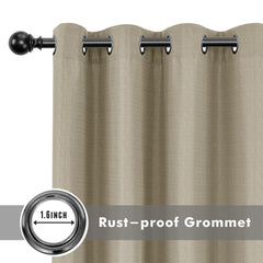 HolidayIdeas curtains hung on a patio rod providing shade and privacy benefit