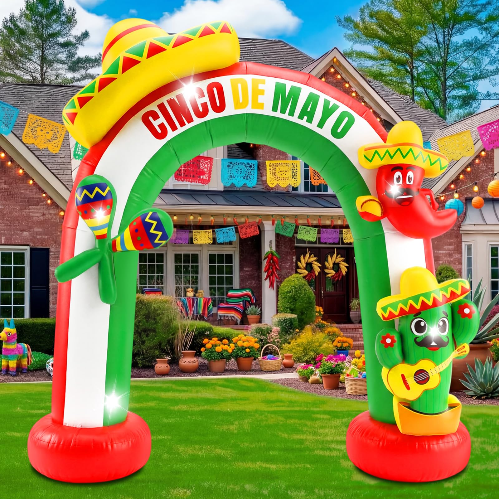 Hollowfly inflatable arch front view bright entrance appeal