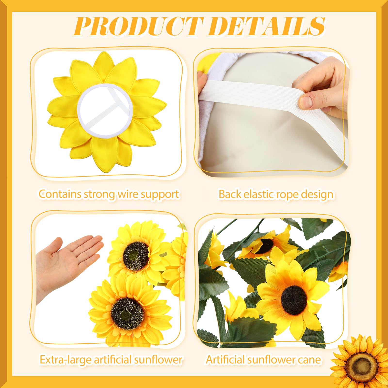 Hollowfly silk-like sunflower bouquet close-up showing realistic petals for lasting displays
