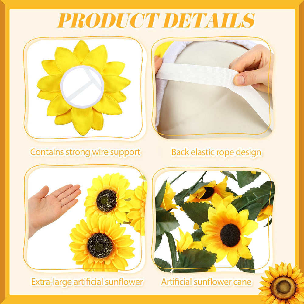 Hollowfly silk-like sunflower bouquet close-up showing realistic petals for lasting displays
