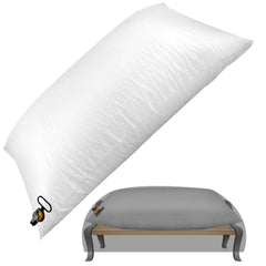 HolyMaji front view of rectangular airbag showing raised support and water-shedding benefit