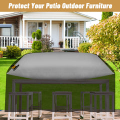 HolyMaji inflated airbag under patio cover demonstrating prevented pooling and run-off