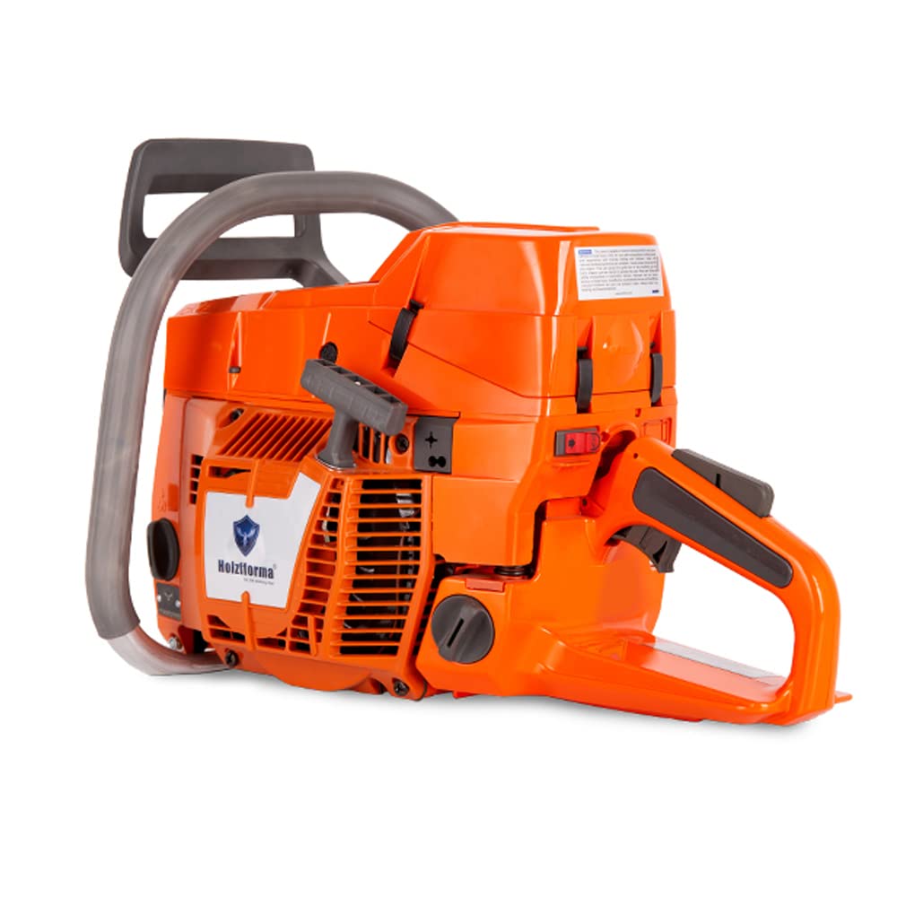 Holzfforma G395 front view power head showing orange casing and visible mount points for easy replacement