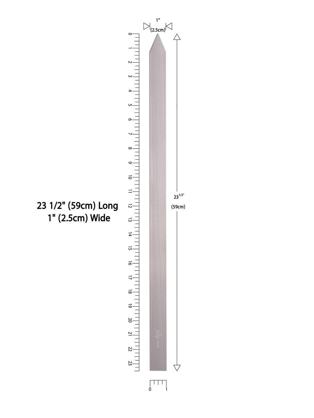 HOM close-up of flat 1 inch blade highlighting heat conduction and secure hold