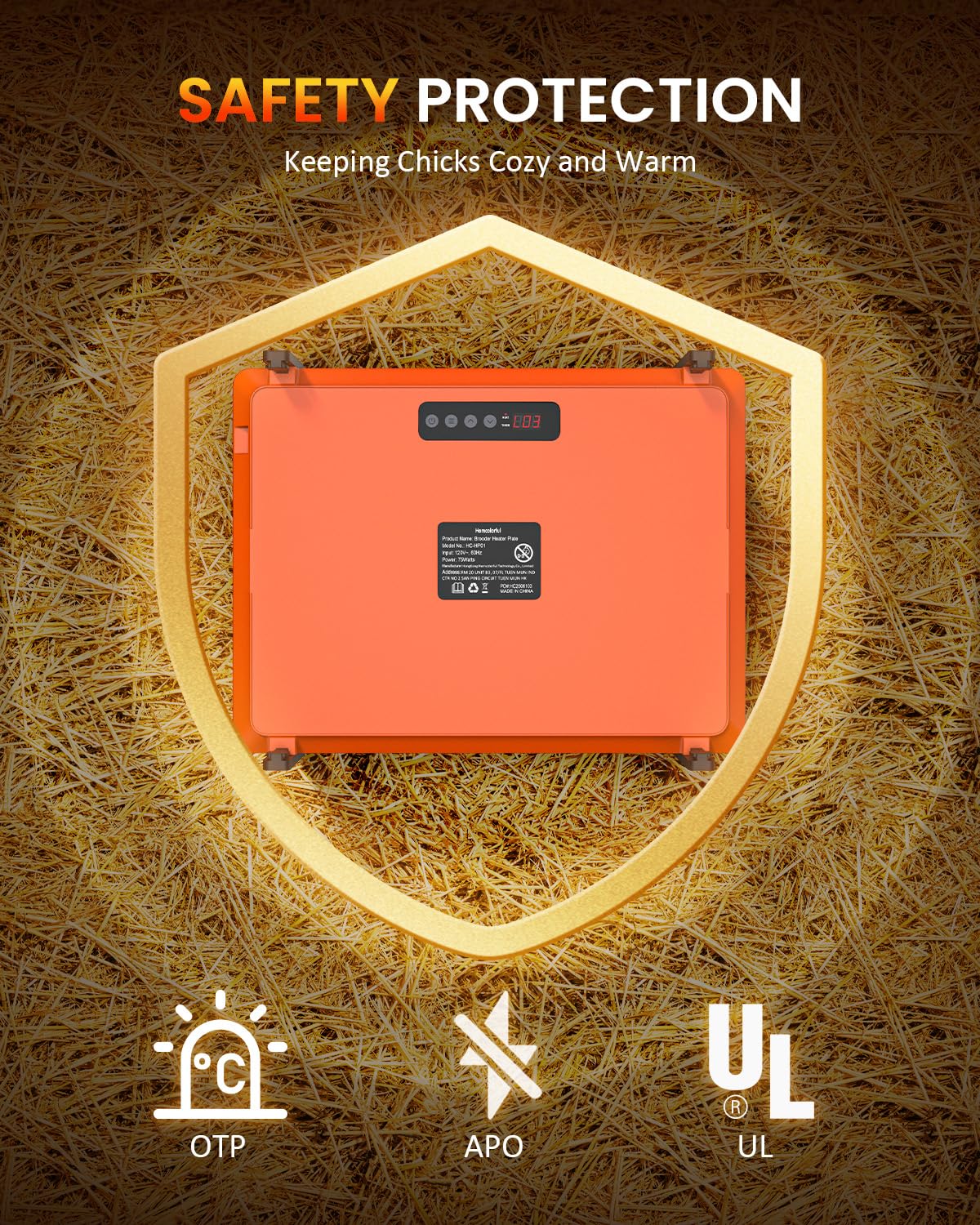 Homcolorful timer control panel displaying selectable hours and easy operation