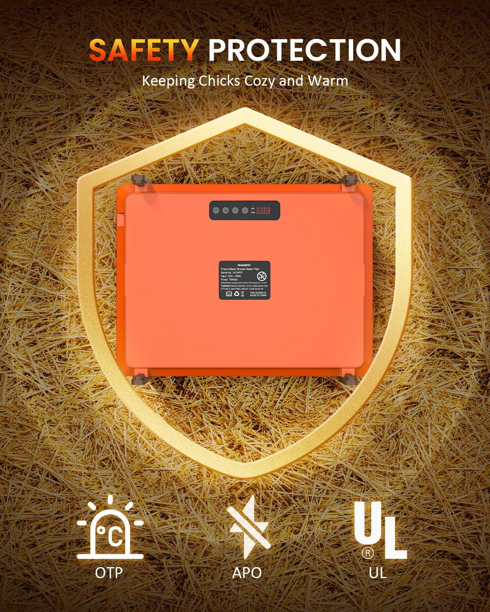 Homcolorful timer control panel displaying selectable hours and easy operation
