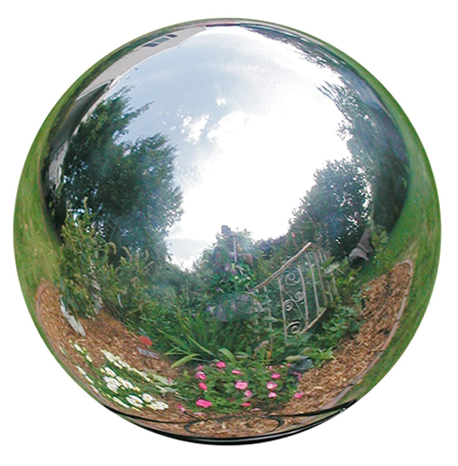 HomDSim polished gazing globe front view showing sleek mirror finish and elegance