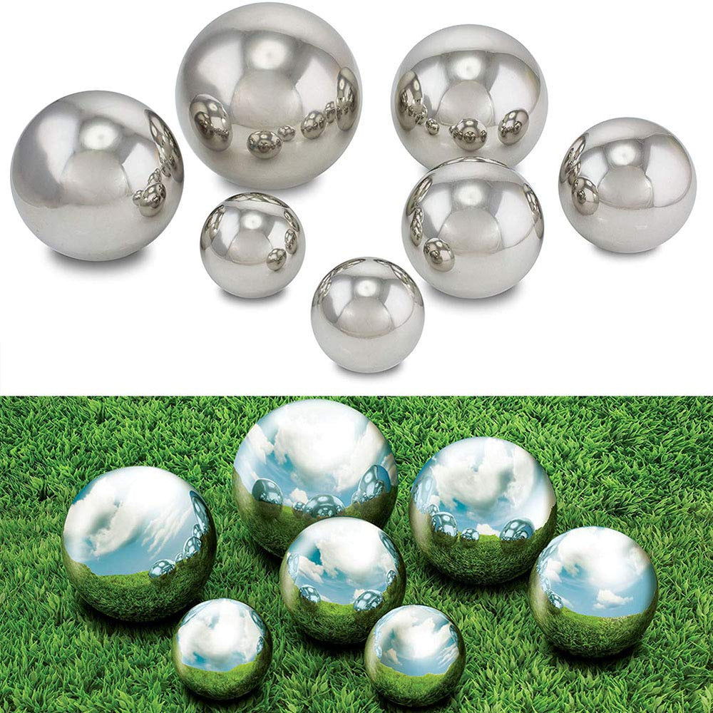 HomDSim globe in patio lifestyle setting creating reflective focal point and ambiance
