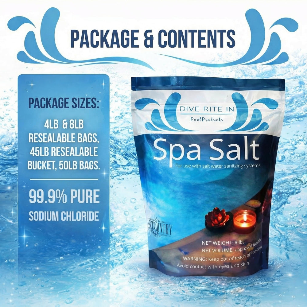 Home and Country USA salt dissolving in spa water for rapid mixing
