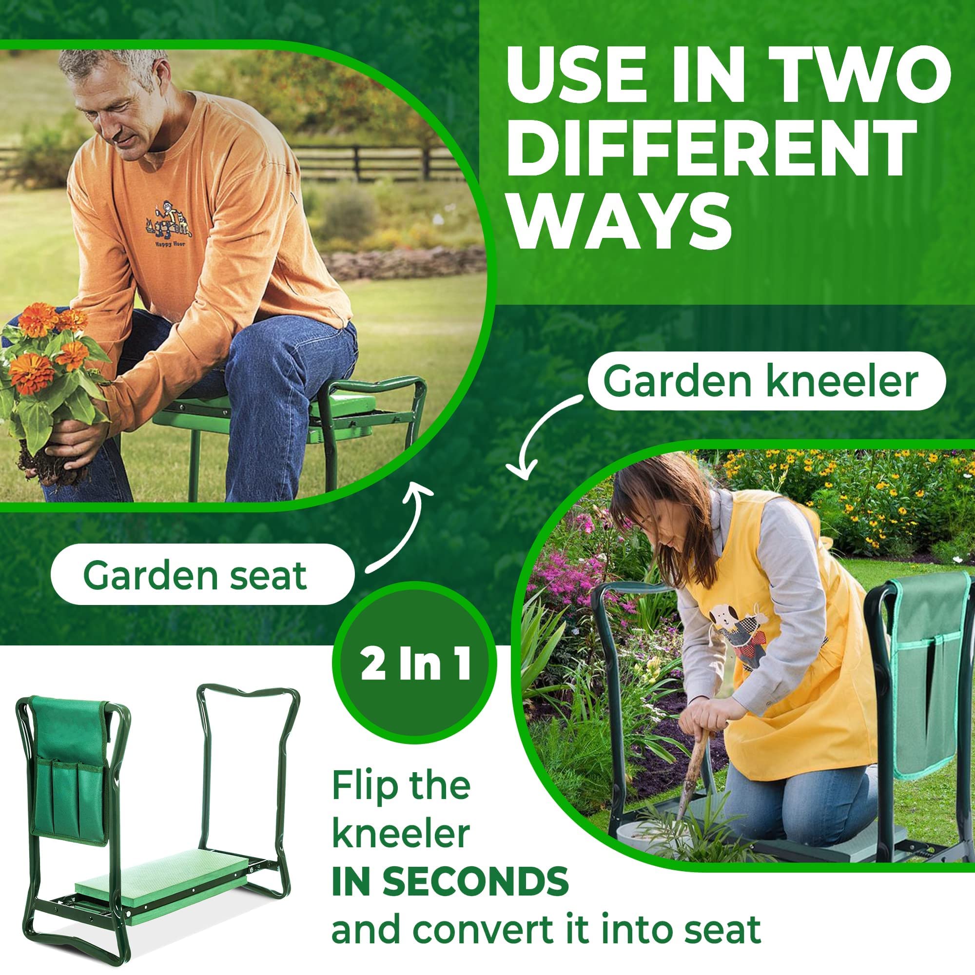 Home & Garden Trends detachable tool pouch attached to bench keeping tools organized and accessible