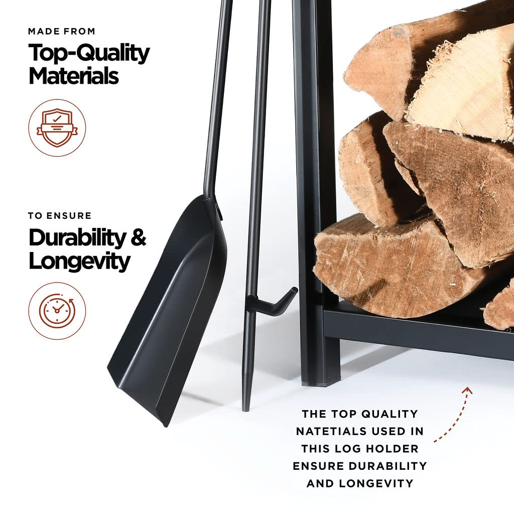HOME IT side profile with stacked logs demonstrating organized capacity