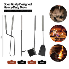 HOME IT close view of hanging poker tongs shovel and brush for easy access
