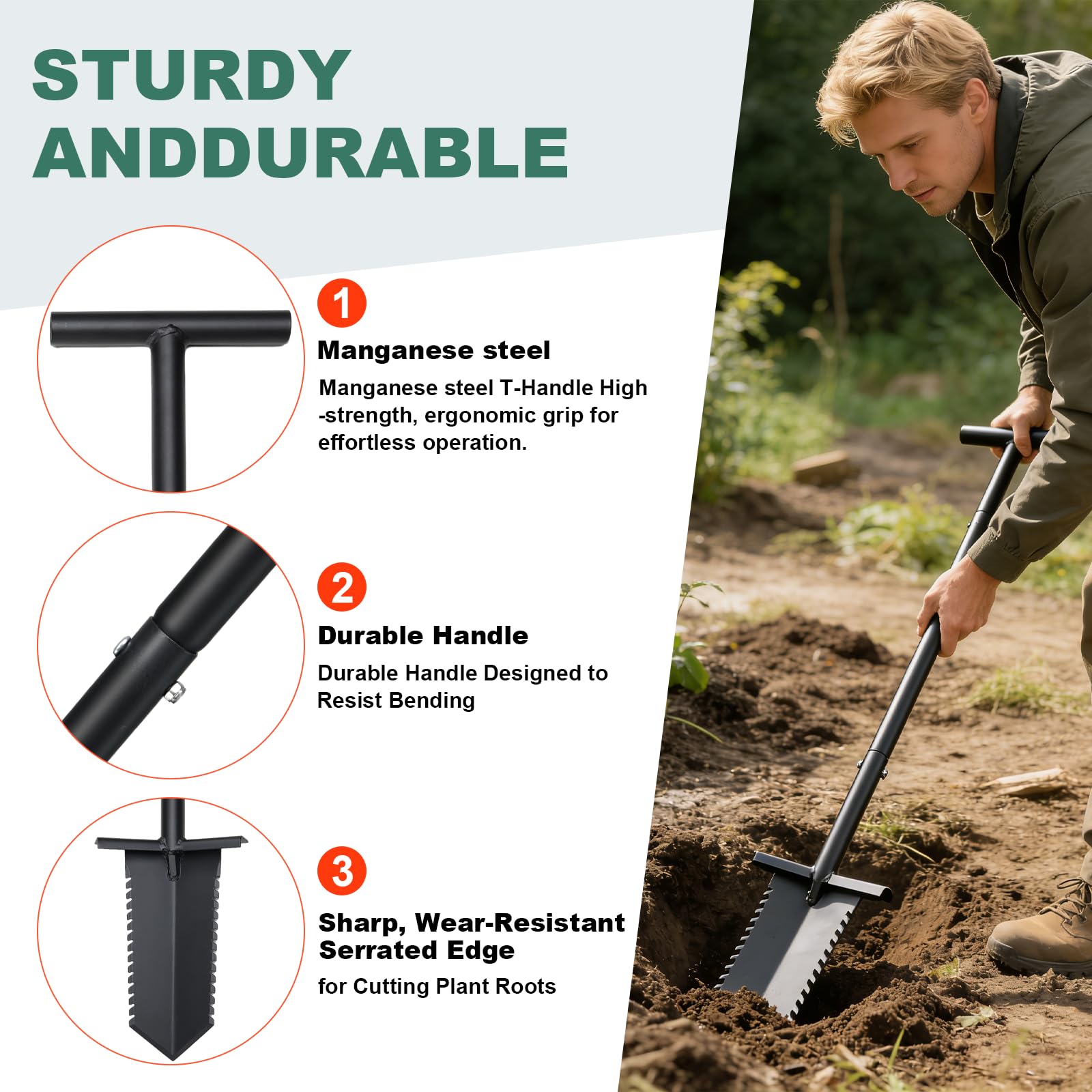 HOME RIGHT ergonomic handle and grip for reduced back strain and better control