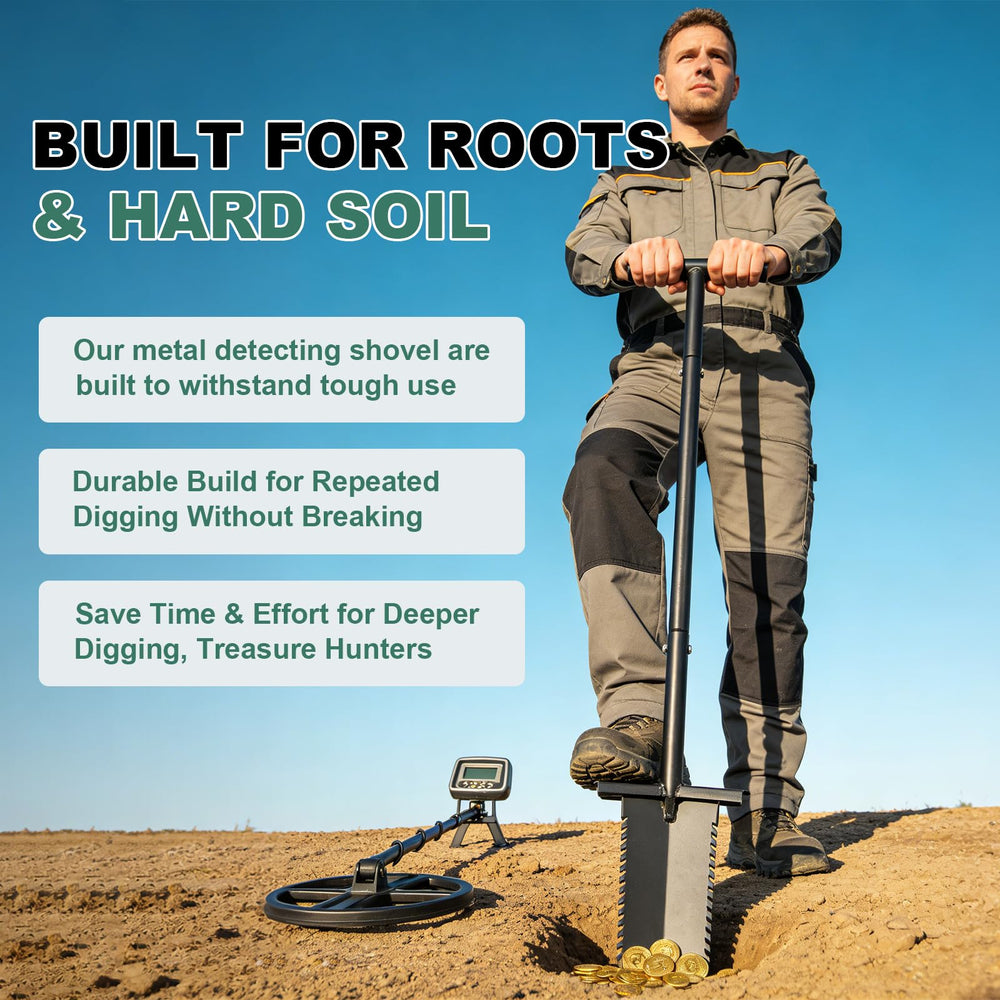 HOME RIGHT shovel digging a neat trench for precise garden work and edging