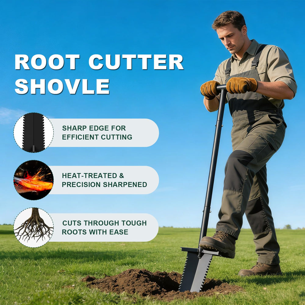 HOME RIGHT shovel held by user to show 39-inch scale and lightweight benefit