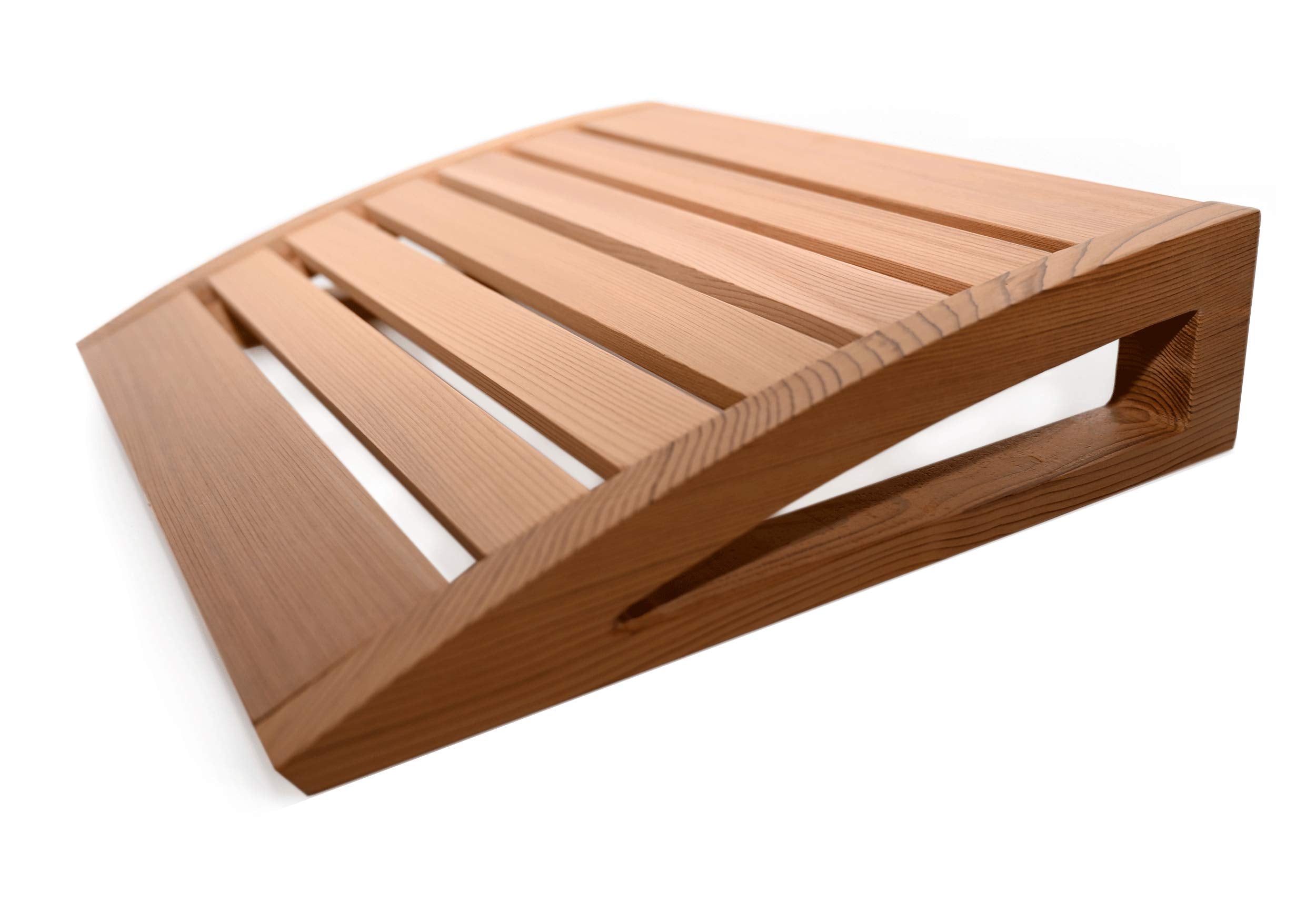 Home Sauna Experience cedar slatted top detail for ventilation and comfort