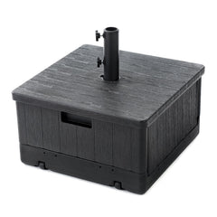 Home Zone Living front view of square umbrella base showing stability and design