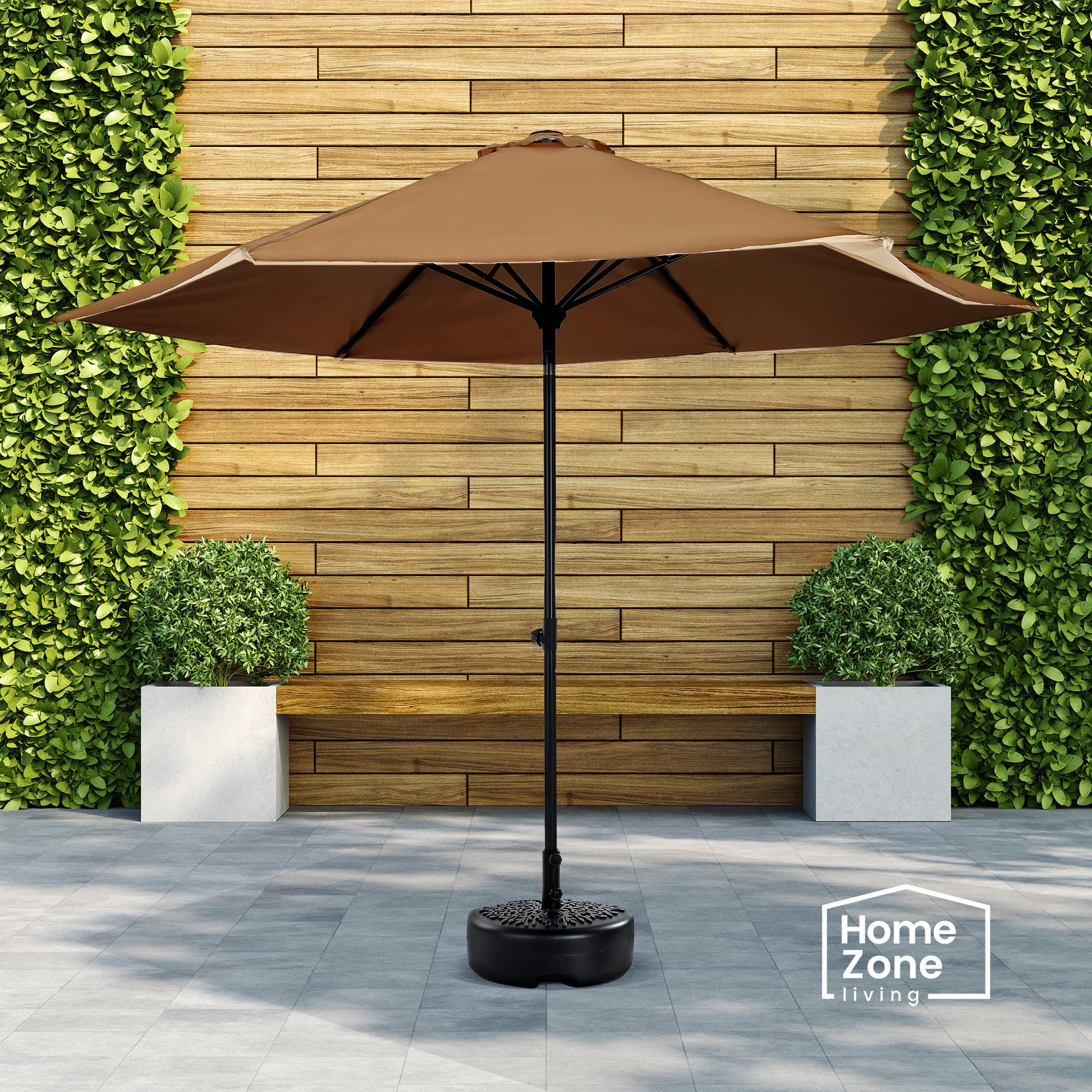 Home Zone Living base next to chair showing 18-inch scale for small-space fit