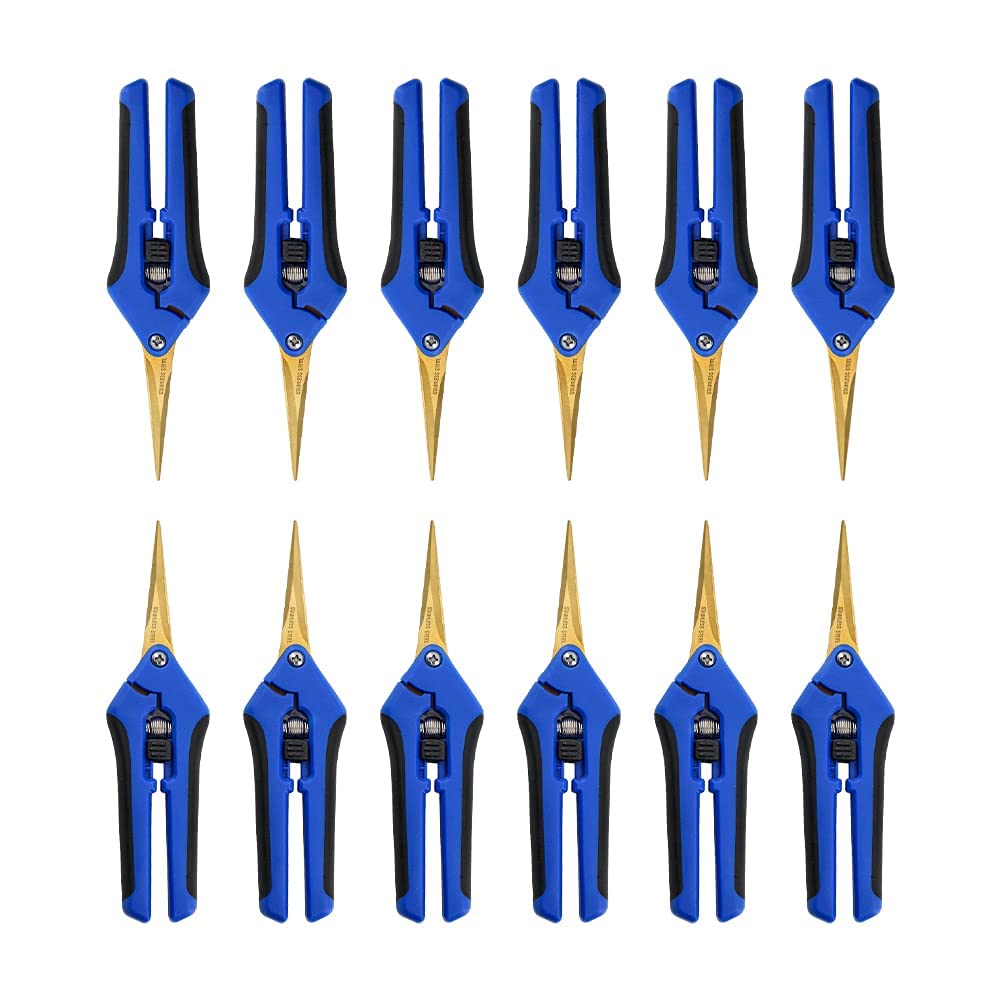 HOMEANING front packaging showing 12 blue pruning shears and kit benefits