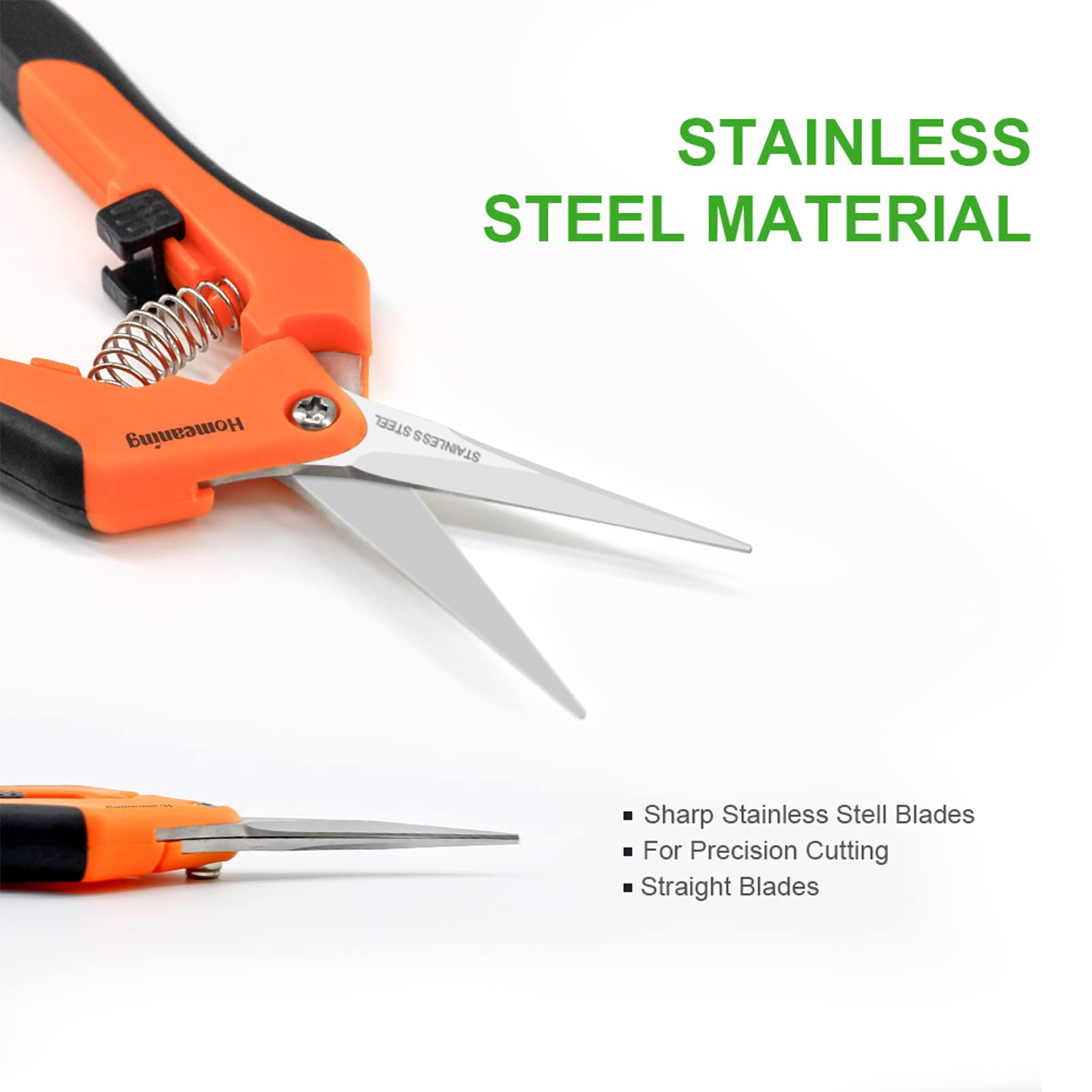 HOMEANING shears cutting a flower stem demonstrating precise trimming without crushing