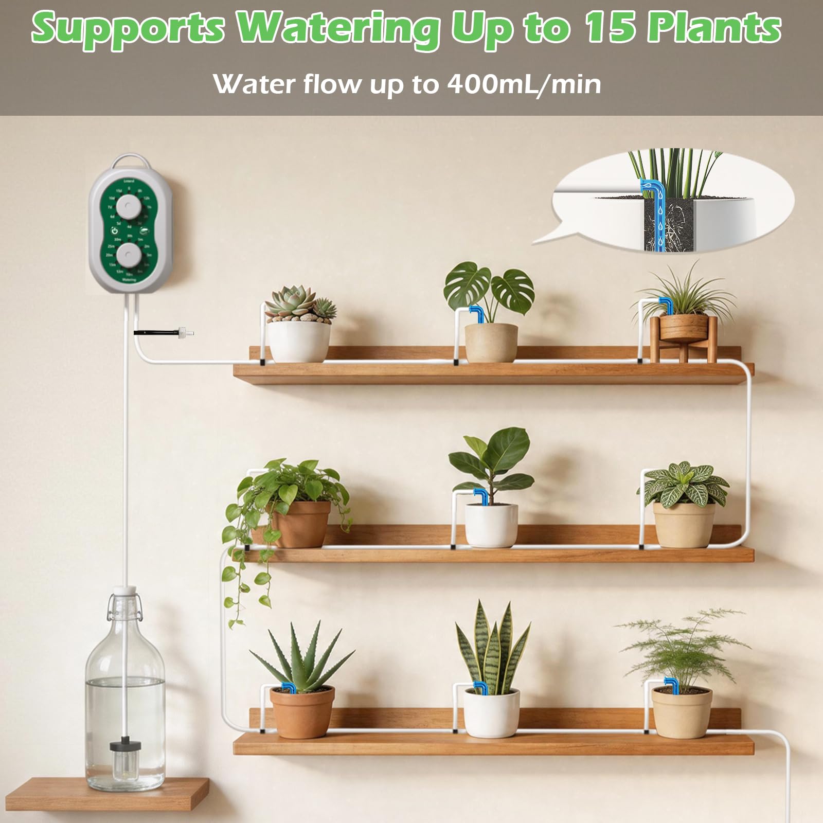 HOMECHOOSE mounted on balcony railing for weatherproof outdoor watering