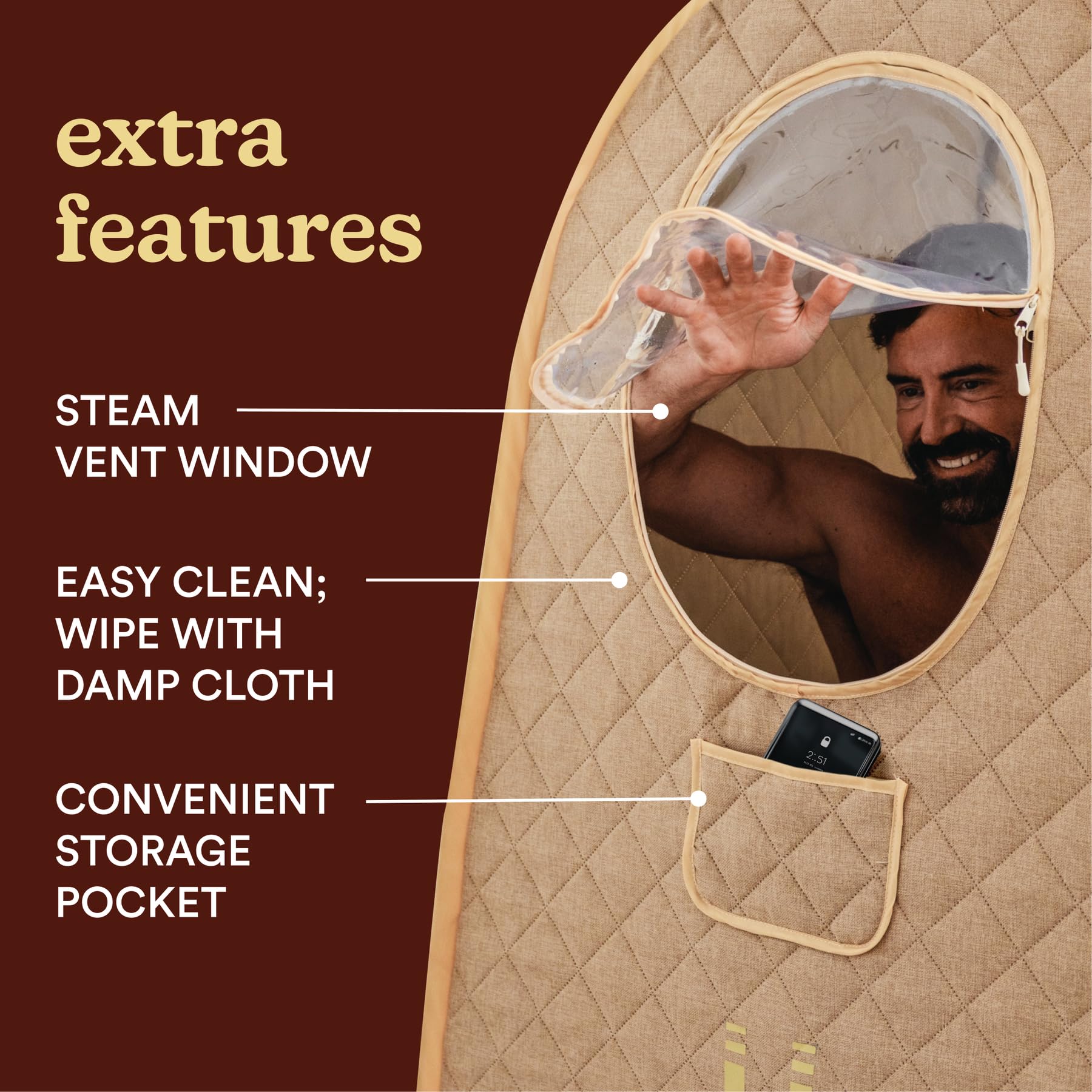 Homedics sauna set up in bathroom showing at-home spa atmosphere and relaxation