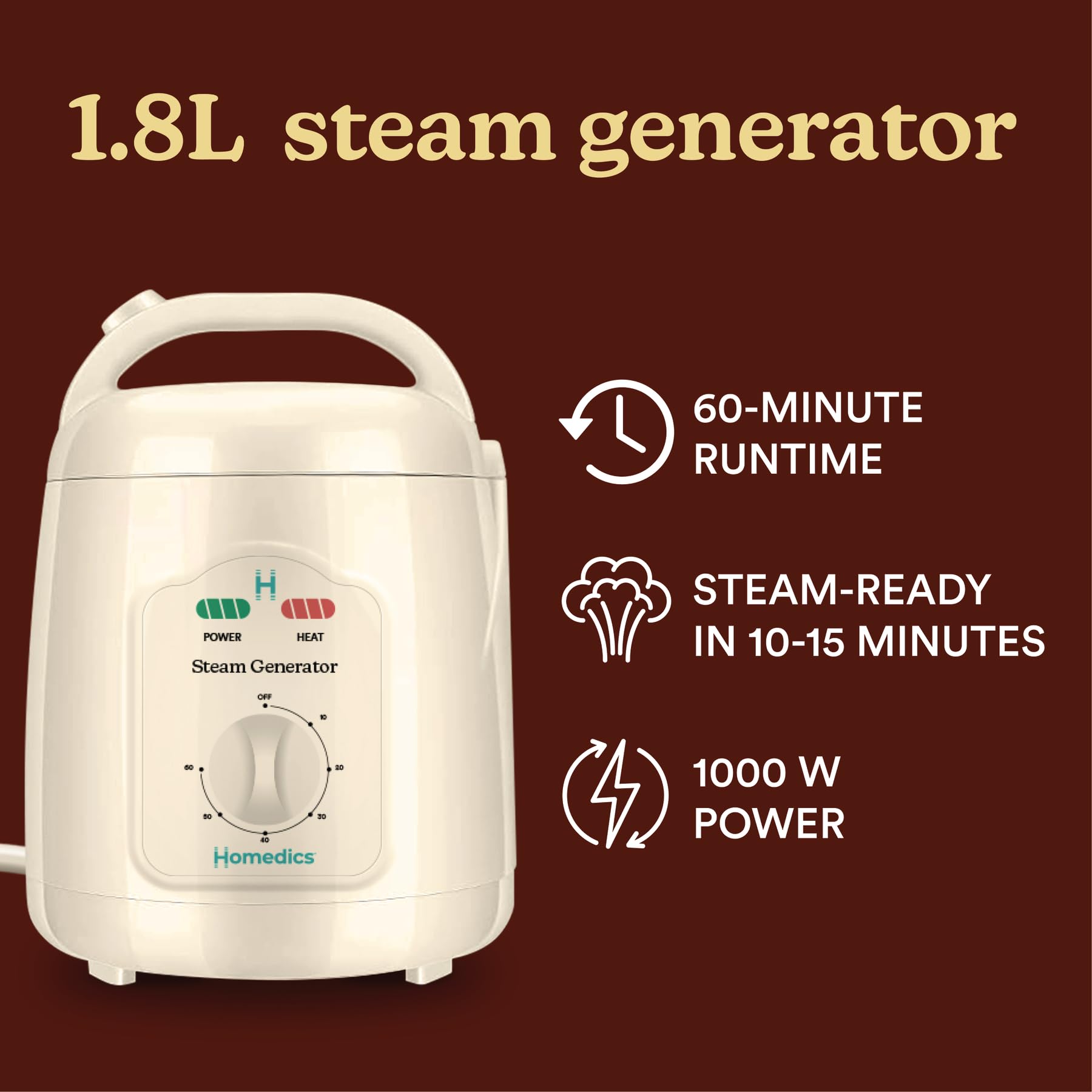 Homedics hose attachment connection highlighting safe steam delivery for consistent humidity