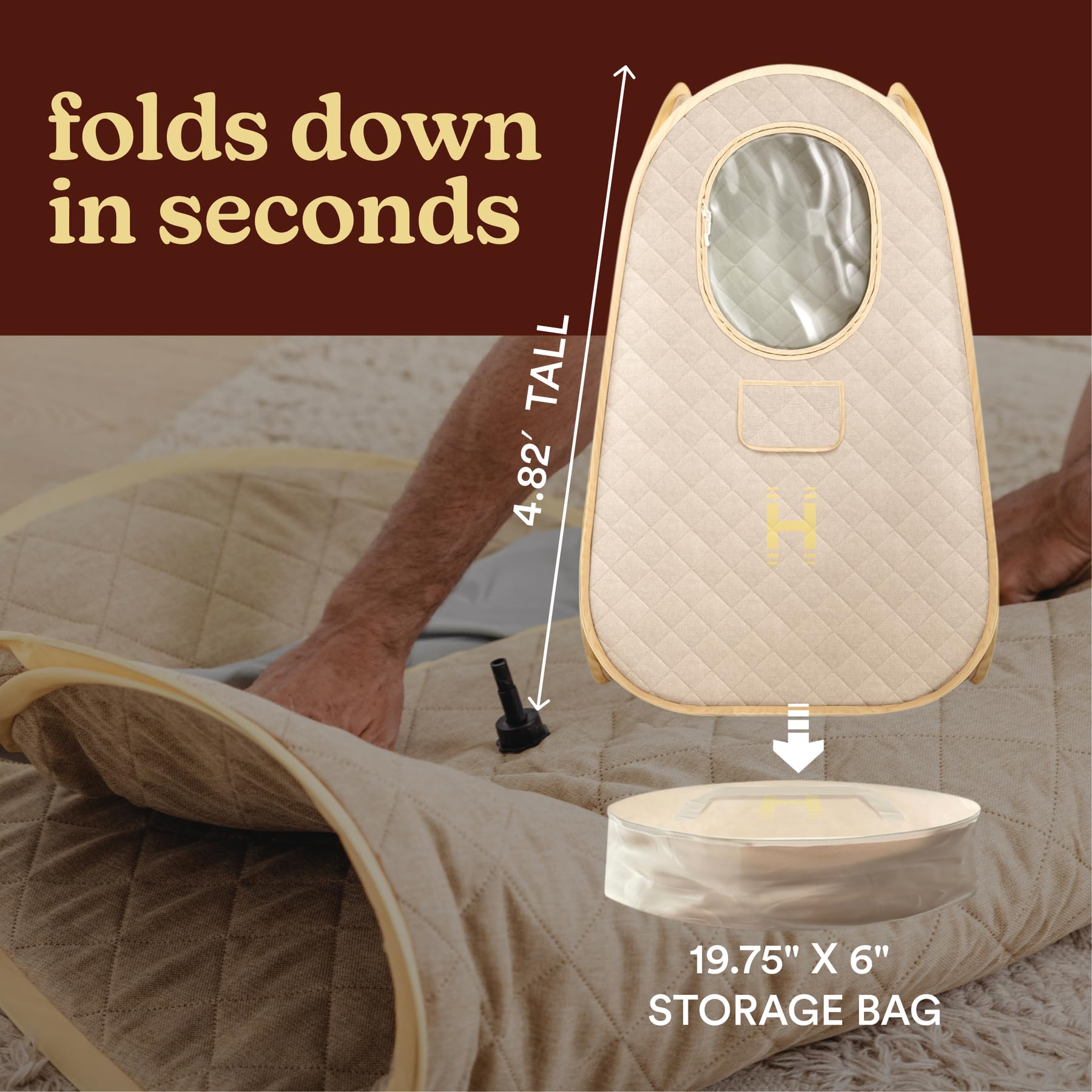 Homedics waterproof interior close-up demonstrating heat retention and easy cleaning