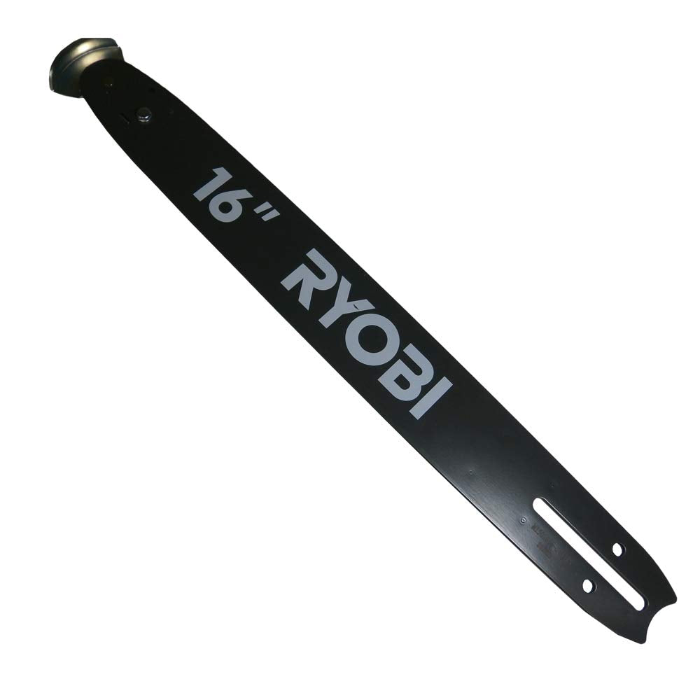 Homelite close-up of bar groove and mount stud with smooth rail for reduced chain friction and longer life