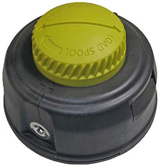 HOMELITE RYOBI trimmer head next to ruler showing scale for correct fitment benefit