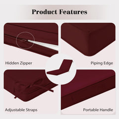 HOMELYSIAN cushions assembled on a lounge chair showing secure fit and relaxed posture