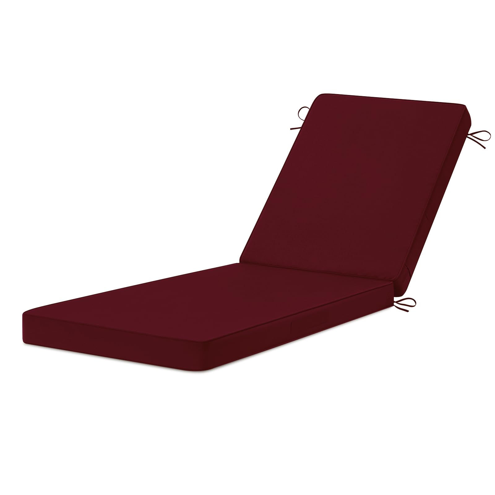 HOMELYSIAN front view of burgundy chaise lounge cushions showing full length coverage and comfort