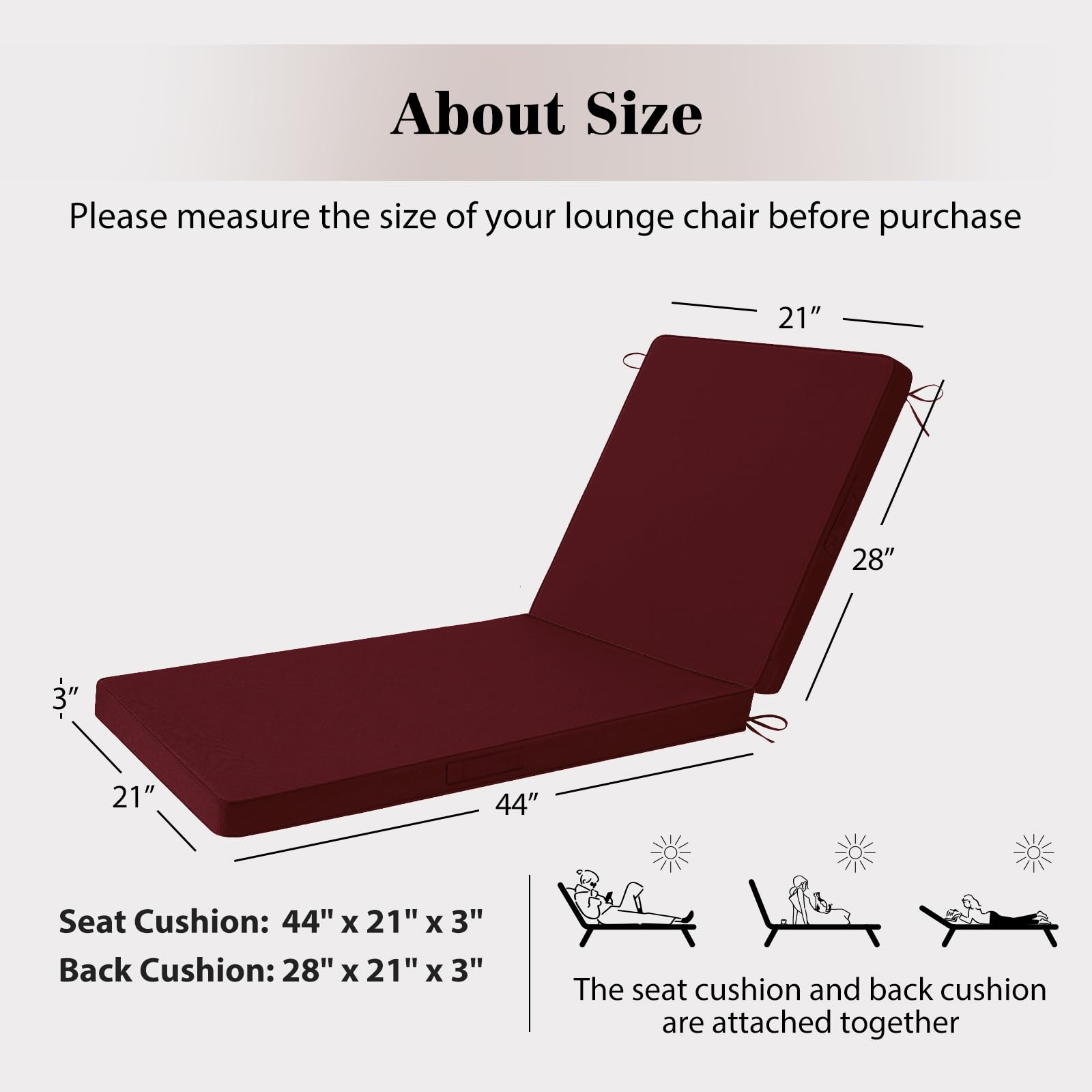 HOMELYSIAN ties fastening cushion to frame demonstrating anti-slip stability outdoors
