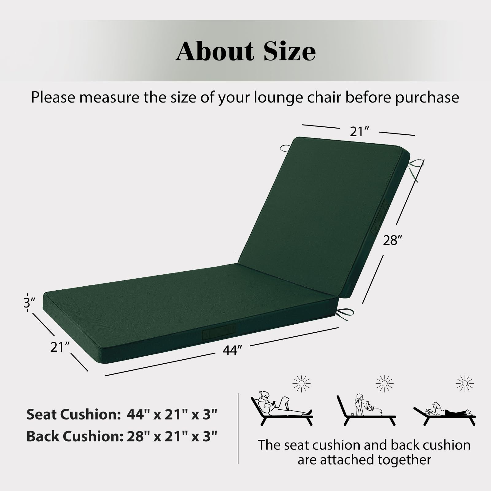 HOMELYSIAN cushion next to ruler showing 72 inch combined length for proper fit
