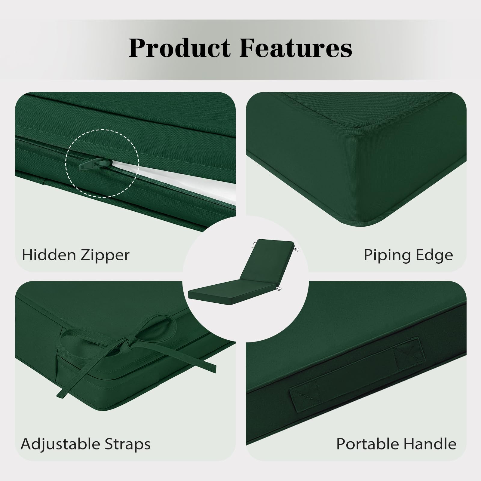 HOMELYSIAN zipper and handle detail for easy assembly and convenient carrying