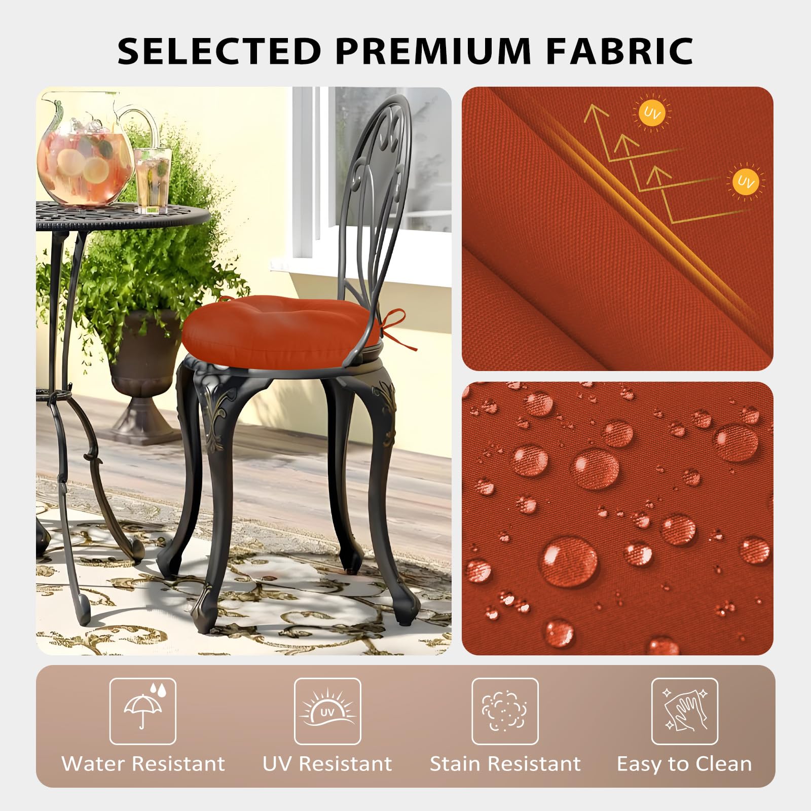 HOMELYSIAN close-up of outdoor oxford fabric texture highlighting water resistance benefit