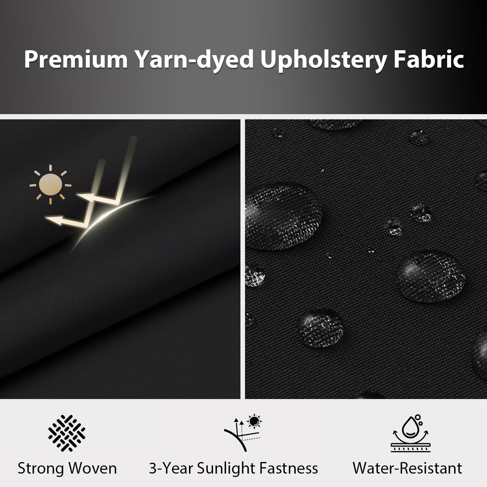 HOMELYSIAN close-up of water-resistant Oxford fabric highlighting durable texture and protection