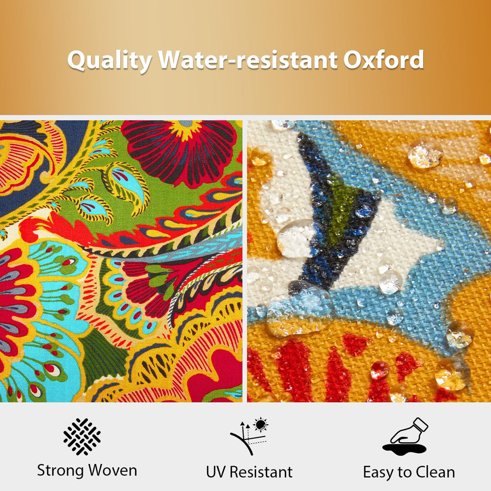 HOMELYSIAN close-up of paisley Oxford fabric showing durable texture and easy-clean benefit