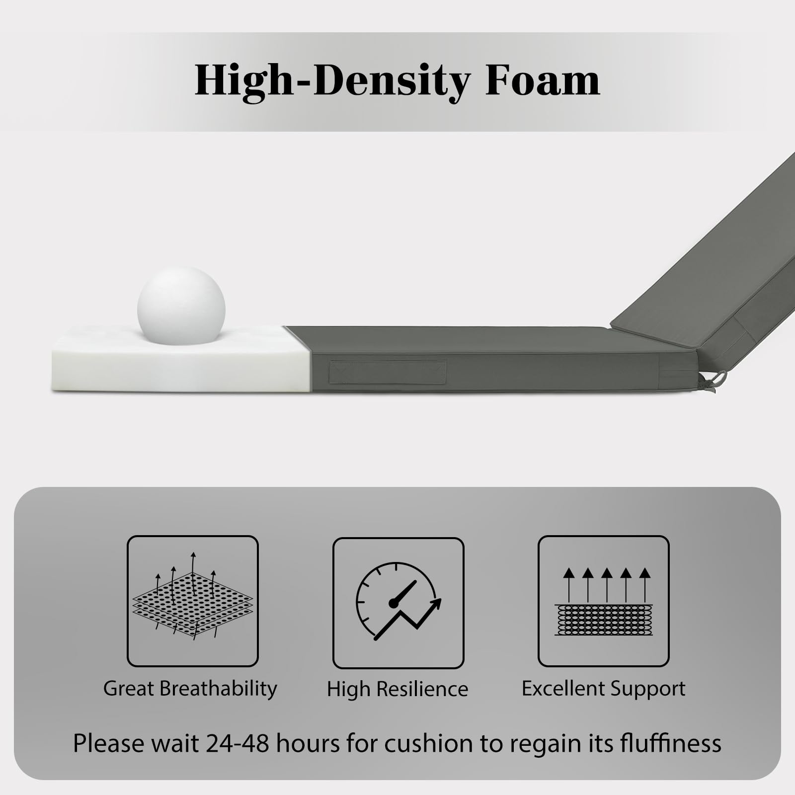 HOMELYSIAN foam insert next to cover illustrating simple stuffing assembly