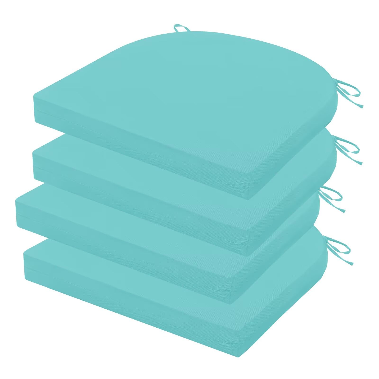 HOMELYSIAN front view of teal cushion set showing neat stacking and vibrant color for quick styling