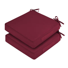 HOMELYSIAN front view of burgundy cushions showcasing color and shape benefit: adds cozy outdoor seating