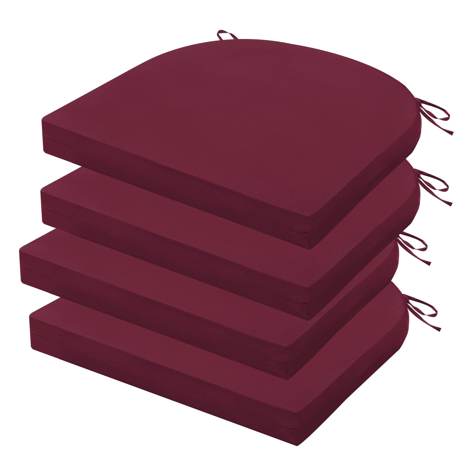 HOMELYSIAN front view of four dark red cushions showing neat fit and bold color benefit