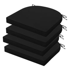 HOMELYSIAN front view of four black cushions showing neat set and instant comfort