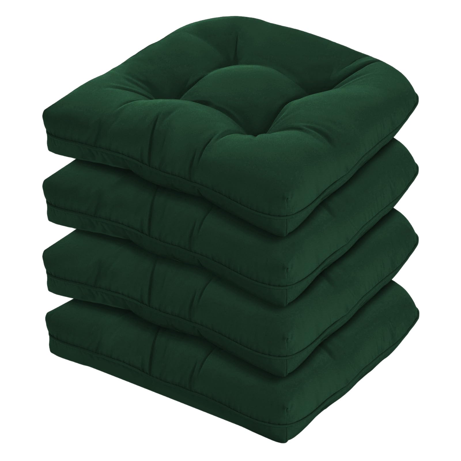 HOMELYSIAN front view of four green cushions showing coordinated set and comfort