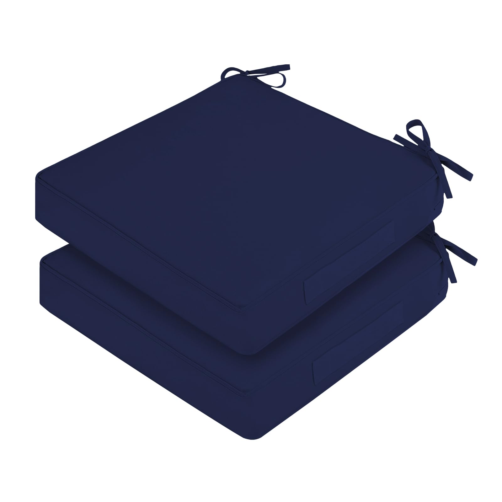 HOMELYSIAN front view of navy cushion pair showing neat finish and color